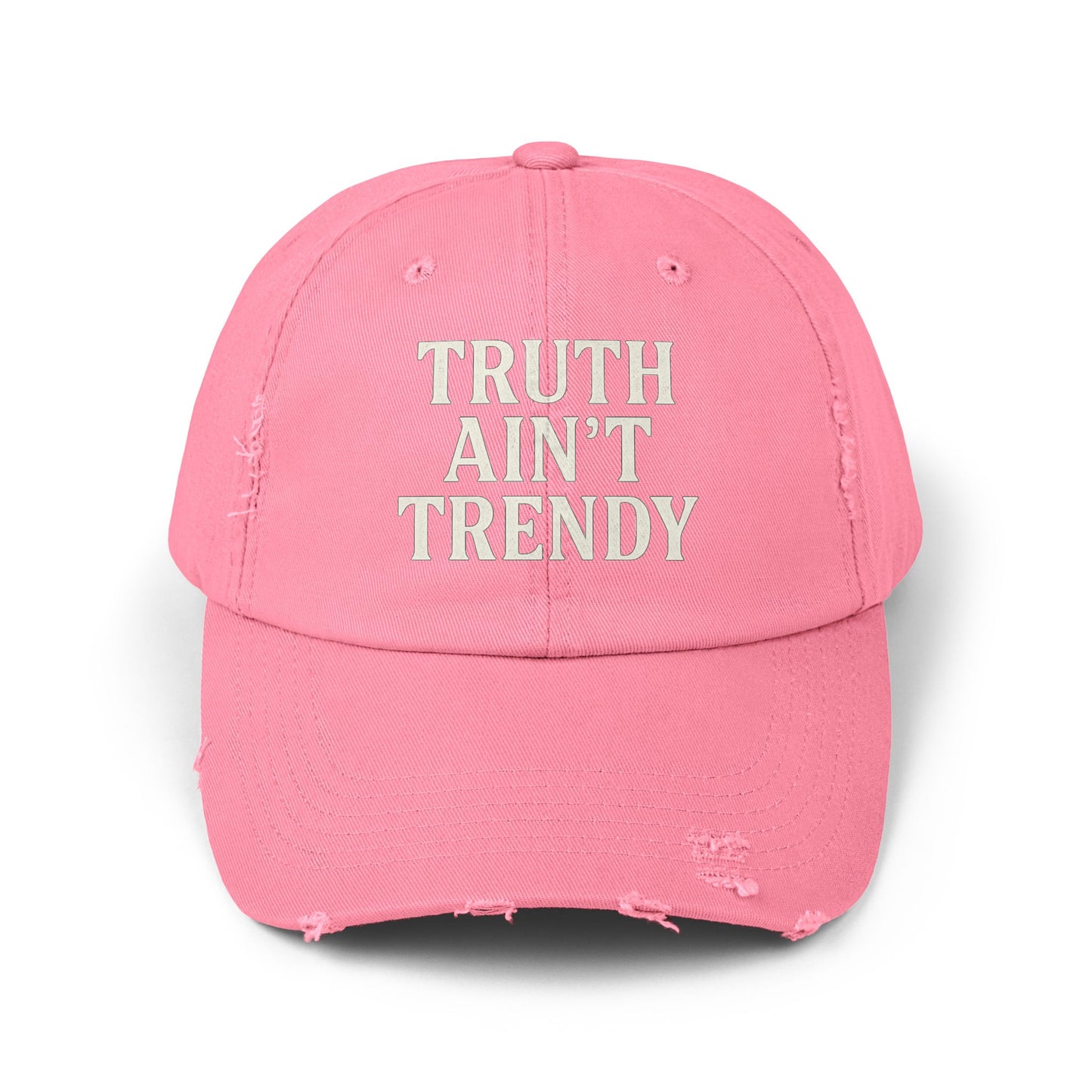 Truth Ain’t Trendy Distressed Ball Cap – Unisex Vintage Washed Adjustable Dad Hat-Gift