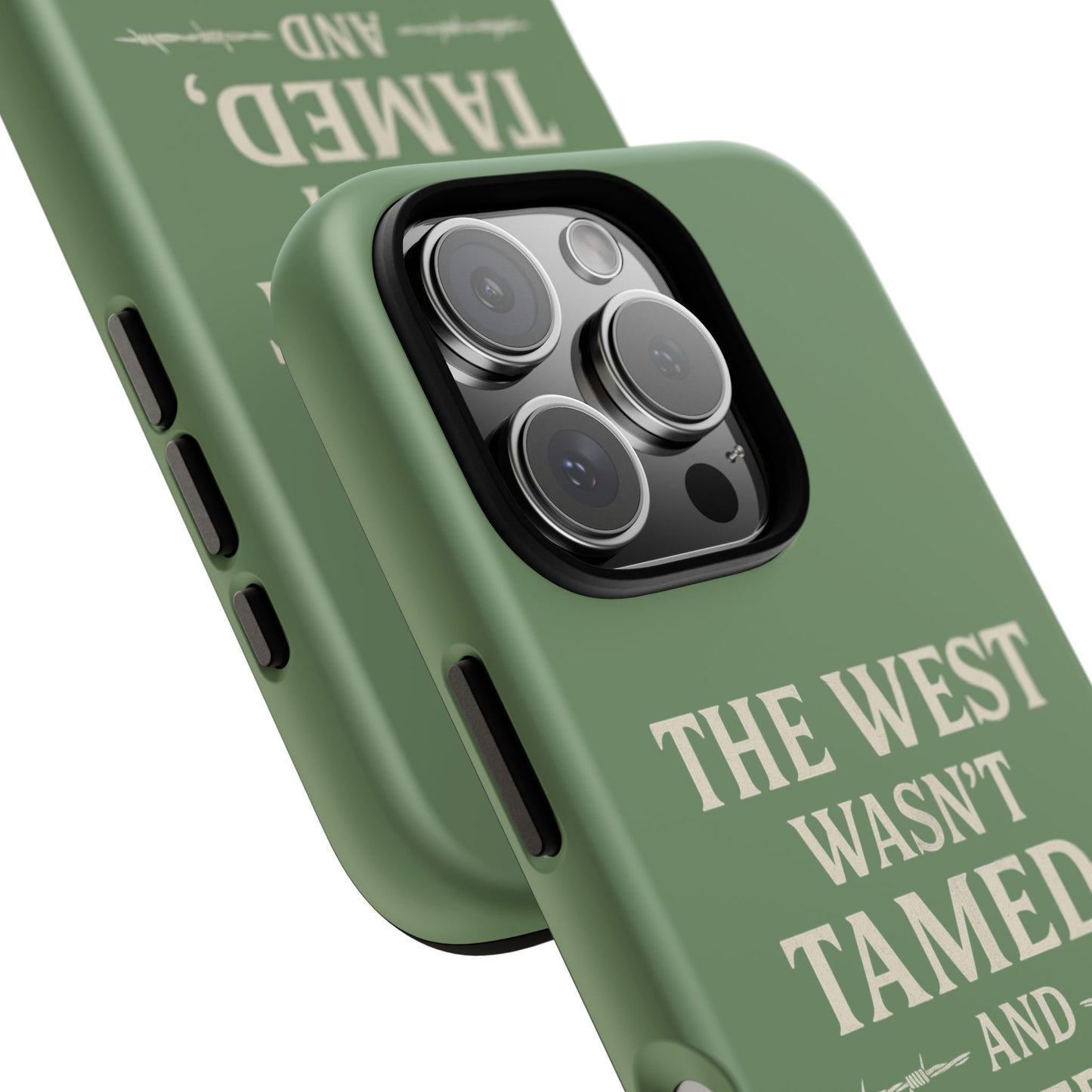 The West Wasn’t Tamed Dual Layer Phone Case – Western Cowboy Tough Protective Cover for iPhone, Samsung Galaxy & Google Pixel