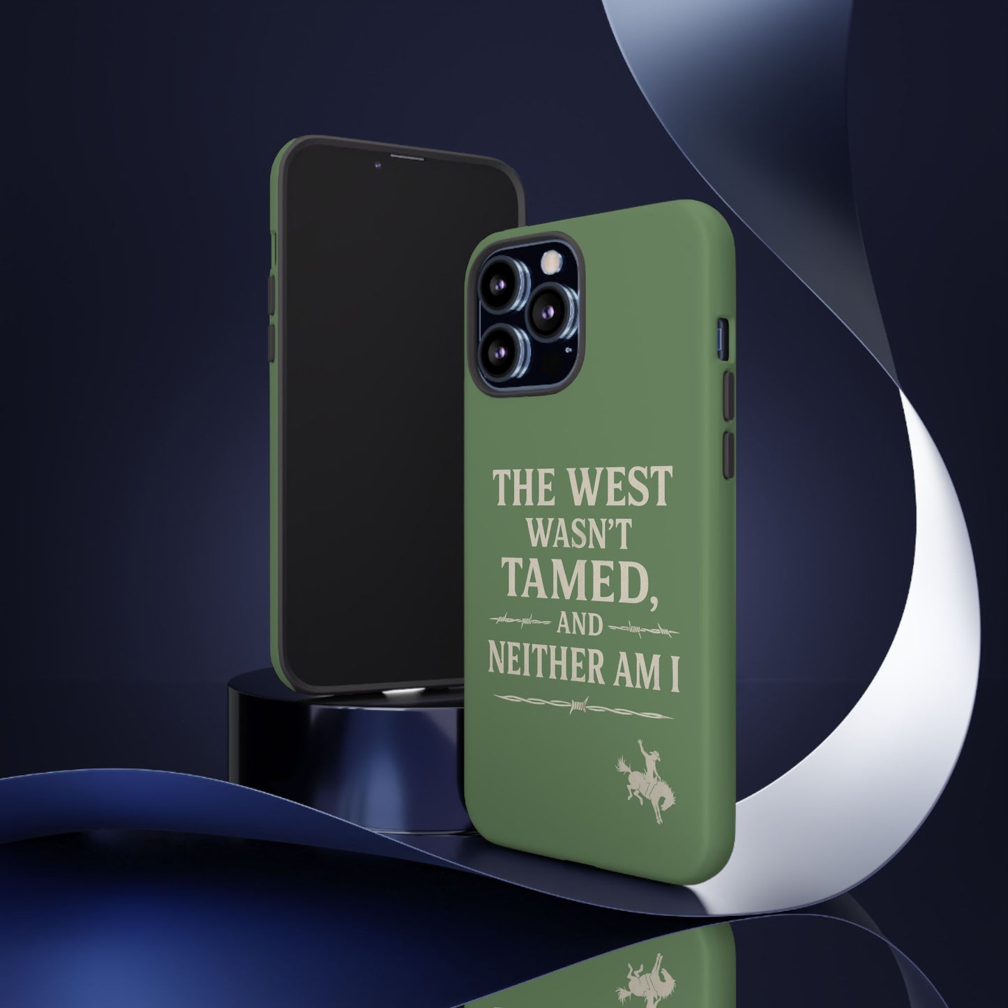 The West Wasn’t Tamed Dual Layer Phone Case – Western Cowboy Tough Protective Cover for iPhone, Samsung Galaxy & Google Pixel