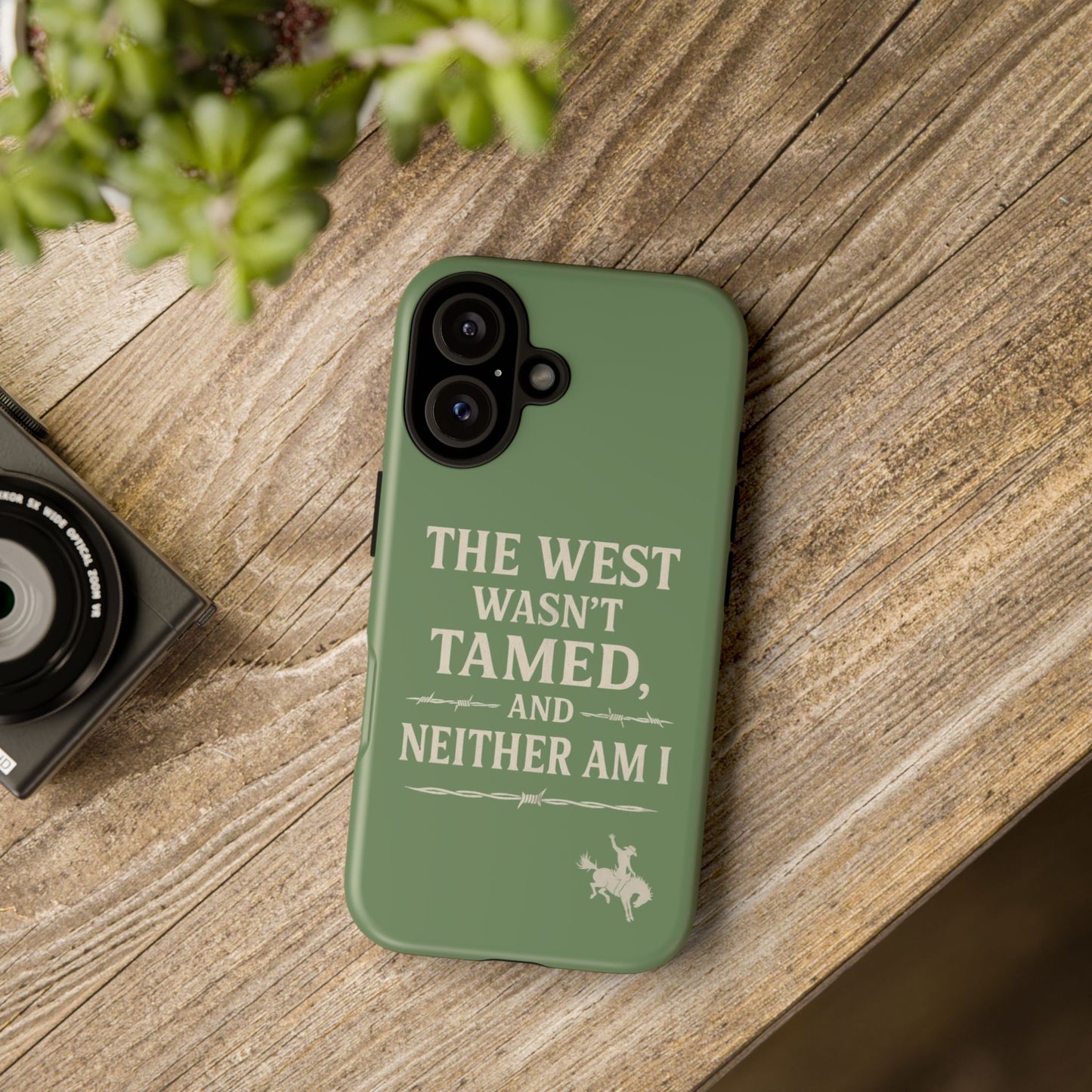 The West Wasn’t Tamed Dual Layer Phone Case – Western Cowboy Tough Protective Cover for iPhone, Samsung Galaxy & Google Pixel