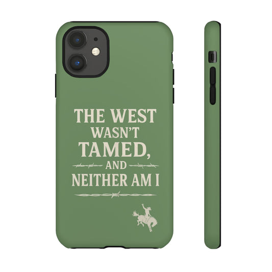 The West Wasn’t Tamed Dual Layer Phone Case – Western Cowboy Tough Protective Cover for iPhone, Samsung Galaxy & Google Pixel