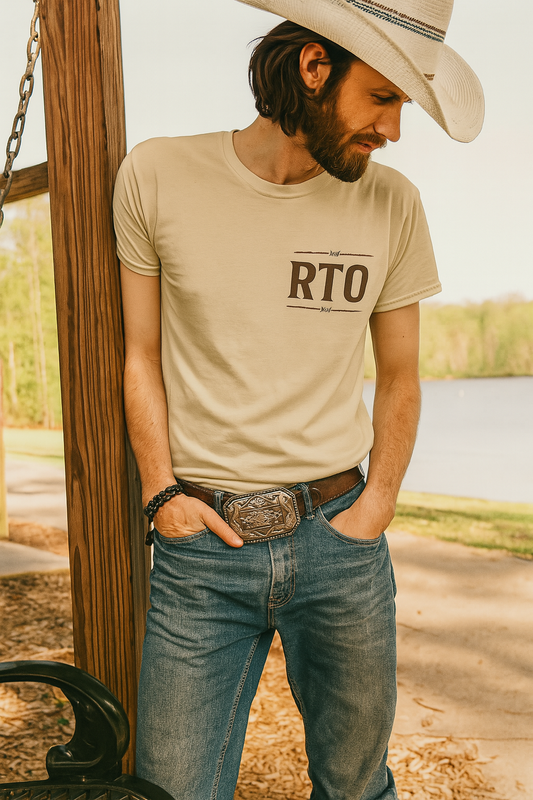 Rugged Truth Outfitters Logo T-Shirt – Faith-Driven Western Graphic Tee | Gildan G500 Classic Fit Cowboy Style Shirt