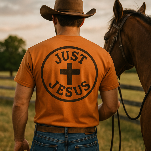 Just Jesus Christian T-Shirt – Rugged Truth Outfitters Faith-Based Cross Graphic Tee for Men & Women